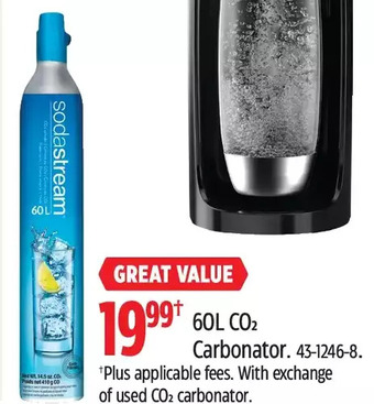 Canadian Tire Sodastream 60l co2 carbonator offer