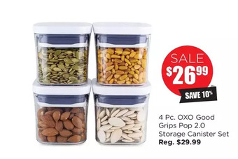 Kitchen Stuff Plus 4 pc. oxo good grips pop 2.0 storage canister set offer