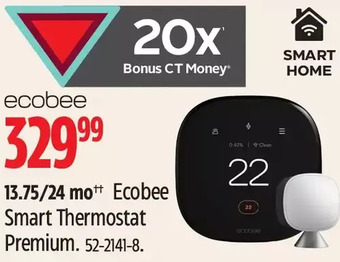 Canadian Tire Ecobee smart thermostat premium offer