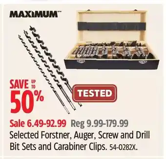 Canadian Tire Maximum forstner, auger, screw and drill bit offer