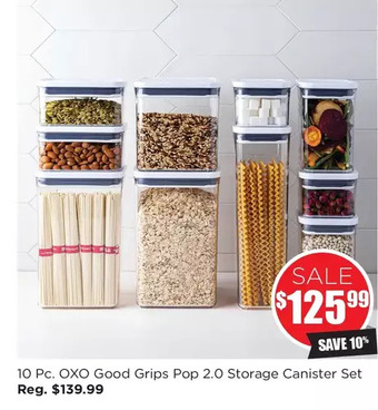 Kitchen Stuff Plus 10 pc. oxo good grips pop 2.0 storage canister set offer
