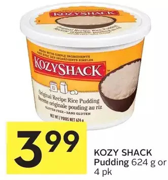 Foodland Kozy shack pudding offer