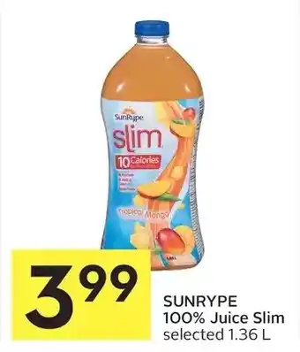 Foodland Sunrype 100% juice slim offer