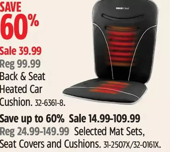 Canadian Tire Back & seat heated car cushion offer