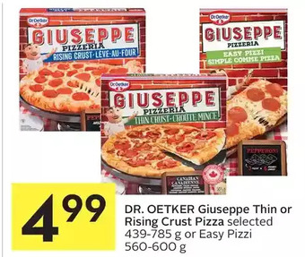 Foodland Dr. oetker giuseppe thin or rising crust pizza or giuseppe easy pizzi offer