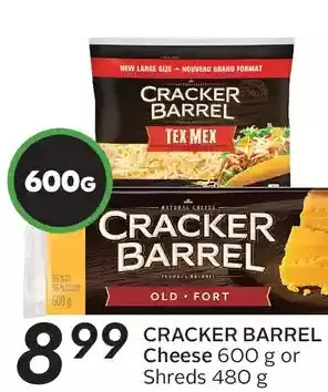 Sobeys Cracker barrel cheese or shreds offer