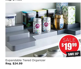 Kitchen Stuff Plus Expandable tiered organizer offer