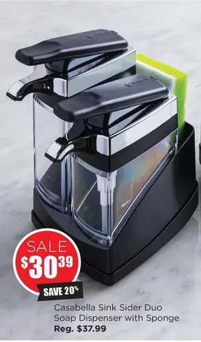 Kitchen Stuff Plus Casabella sink sider duo soap dispenser with sponge offer