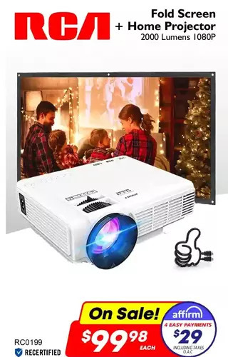 Factory Direct Rca fold screen + home projector offer