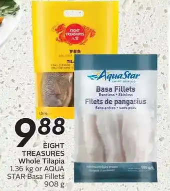Sobeys Eight treasures whole tilapia or aqua star basa fillets offer