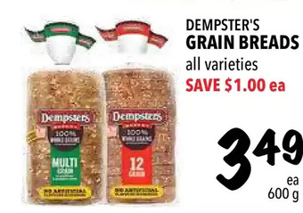 Farm Boy Dempster's grain breads offer