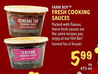 Farm Boy Farm boy fresh cooking sauces offer