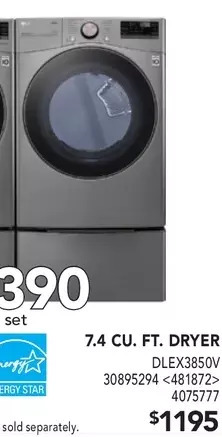 Lowe's 7.4 cu. ft. dryer offer