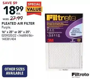 Lowe's Filtrete pleated air filter offer