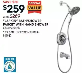 Lowe's "larkin" bath/shower faucet with hand shower offer