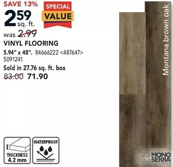 Lowe's Mono serra vinyl flooring offer
