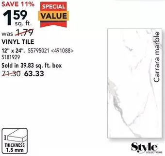 Lowe's Vinyl tile offer