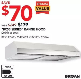 RONA Broan "bcs3 series" range hood offer