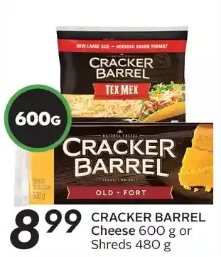 Cracker barrel cheese or shreds