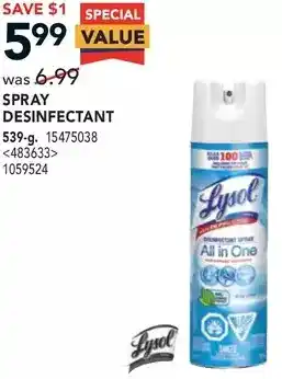 RONA Lysol spray desinfectant offer