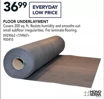 RONA Mono serra floor underlayment offer