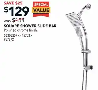RONA Pfister square shower side bar offer