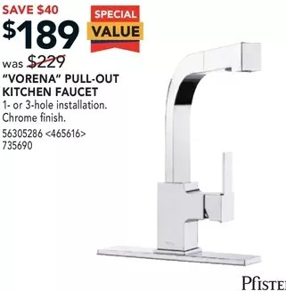 RONA Pfister "vorena" pull-out kitchen faucet offer