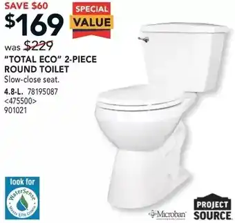 RONA Microban "total eco" 2-piece round toilet offer