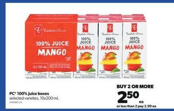Real Canadian Superstore Pc® 100% juice boxes, 10x200 ml offer