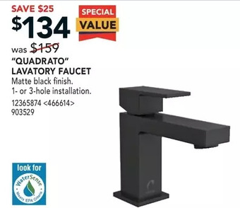 RONA Bélanger "quadrato" lavatory faucet offer