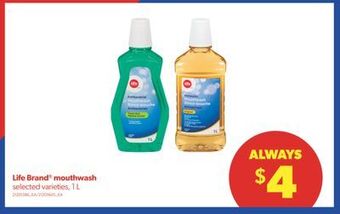 Real Canadian Superstore Life brand® mouthwash, 1 l offer