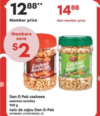 Independent Grocer Dan-d pak cashews, 908 g offer