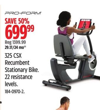 Canadian Tire Pro-form 325 csx recumbent stationary bike offer