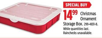 Canadian Tire Christmas ornament storage box offer