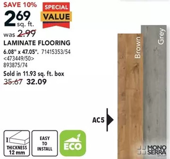 RONA Mono serra laminate flooring offer