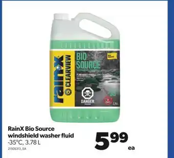 Real Canadian Superstore Rainx bio source windshield washer fluid, -35°c, 3.78 l offer
