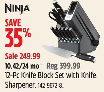 Canadian Tire Ninja 12-pc knife block set with knife sharpener offer