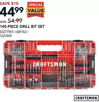 RONA Craftsman 140-piece drill bit set offer