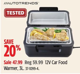 Canadian Tire Autotrends 12v car food warmer offer