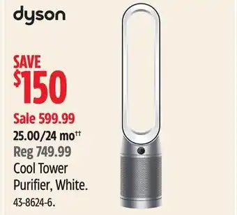 Canadian Tire Dyson cool tower purifier, white offer