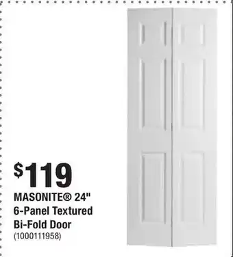 Home Depot Masonite® 24" 6-panel textured bi-fold door offer