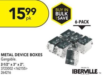 RONA Iberville 6-pack metal device boxes 2-1/2" x 3" x 2" offer