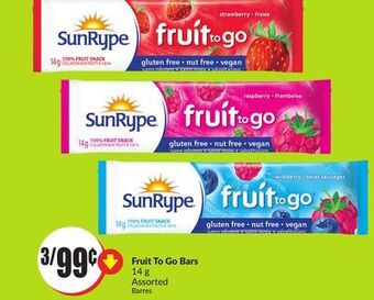 Chalo FreshCo Fruit to go bars 14 g assorted barres offer