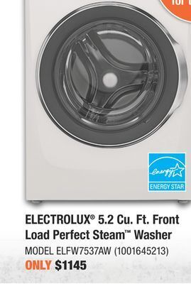 Home Depot Electrolux® 5.2 cu. ft. front load perfect steam™ washer offer