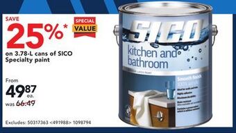 RONA 3.78-l cans of sico specialty paint offer