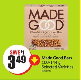 Chalo FreshCo Made good bars 100-144 g selected varieties offer