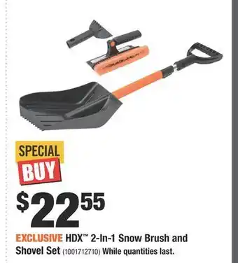 Home Depot Hdx™ 2-in-1 snow brush and shovel set offer