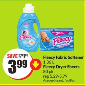 Chalo FreshCo Fleecy fabric softener 1.36 l fleecy dryer sheets 80 pk offer