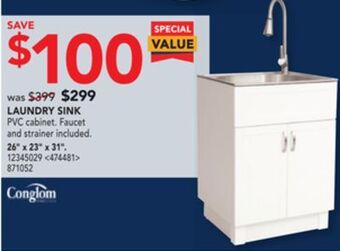 RONA Conglom laundry sink 26" x 23" x 31" offer