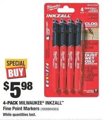 Home Depot Milwaukee® inkzall™ fine point markers offer